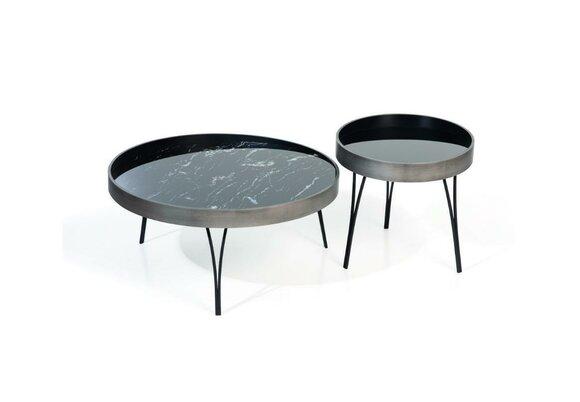 Round set of 2x coffee tables coffee table side table design living room