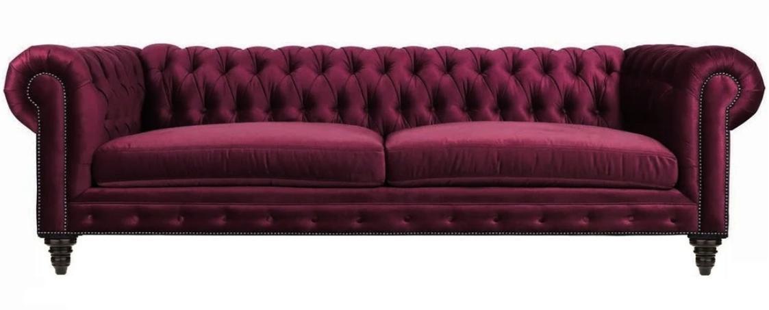 Sofas Textile Fabric Couches Creative Furniture 3 seater New Chesterfield Sofa Burgundy