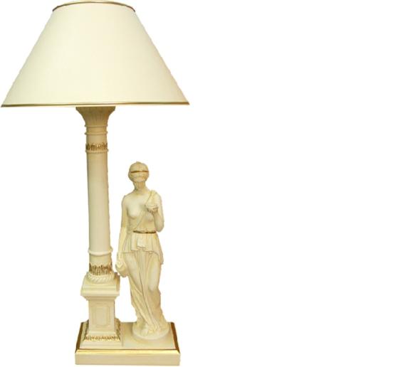 Antique greek column design shade with a woman lamp made of acrylic material, 70cm