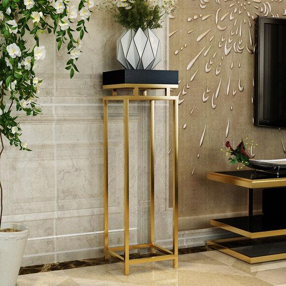 Hallway Flower Stand Stainless Steel Gold Black Decoration Furniture Premium Metal