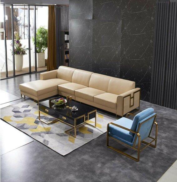 Modern sofa corner sofa L shape armchair coffee table stool corner sofa upholstery 2 pieces. New !