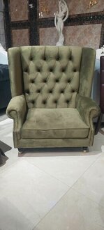 Chesterfield Design Fabric Couch Armchair 1 Seater Upholstery Immediately