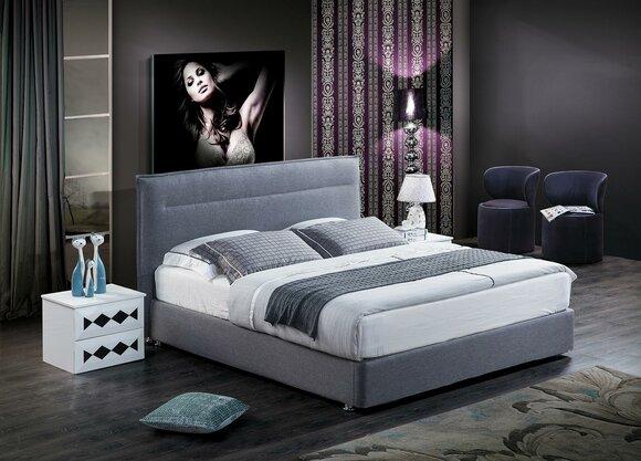 Luxury Box Spring Bed Fabric Hotel Blue Beds Bedroom Furniture Design Double