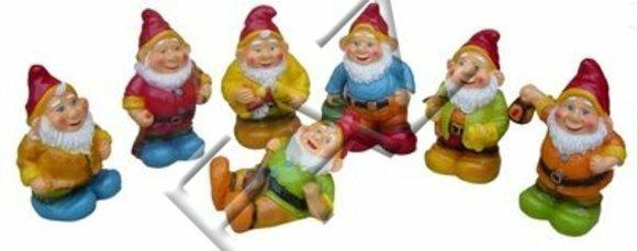 Decorative colorful garden figure designed as a happy dwarf 25cm