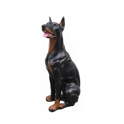 Decorative sculpture designed as doberman dog figure 89cm height