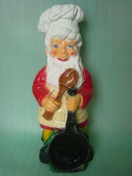 Colorful garden decor figure designed as a dwarf chef 80cm