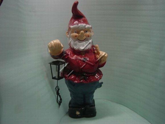 Lighting decor figure designed as a standing dwarf with a lamp 92cm