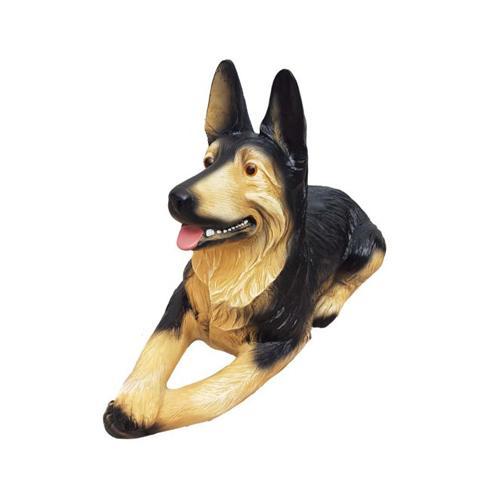 Decorative sculpture designed as lying german shepherd dog figure 56x95cm sizes