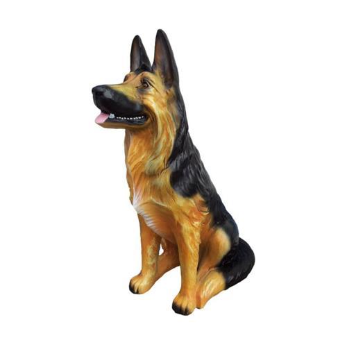 Decorative sculpture designed as sitting german shepherd dog figure 86cm height