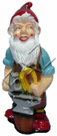 Garden decor figure designed as a dwarf blacksmith 71cm