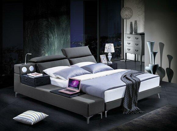 Design double bed leather bed beds bed leather upholstery bedroom marriage 180x200.