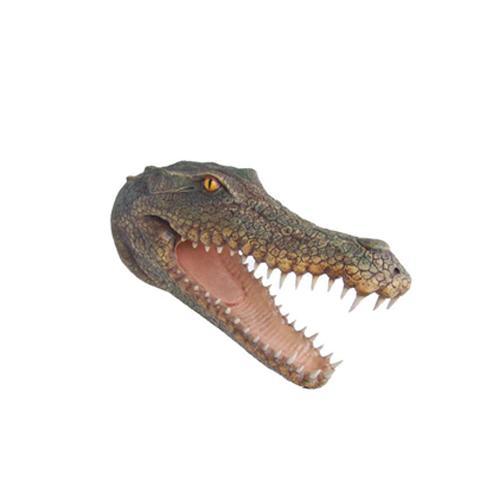 Decorative wall sculpture designed as crocodile head figure 80cm size