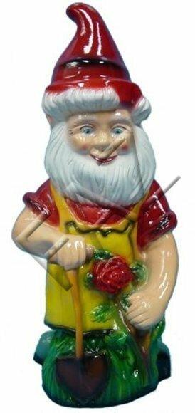 Decor figure designed as a gloss dwarf gardener with a shovel 70cm