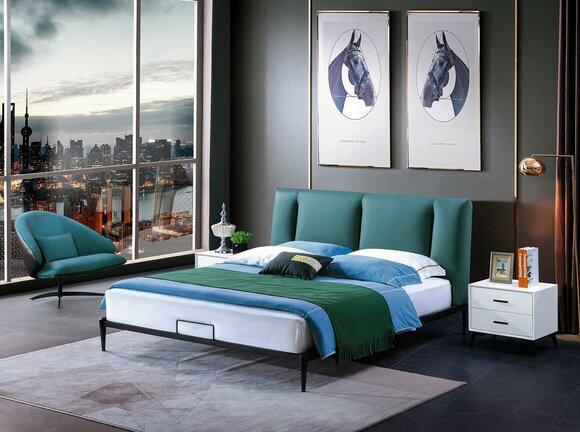 Green Design Bed Double Luxury Marriage Modern Hotel Frame Sleep Room Beds