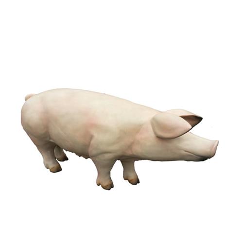 Decorative garden sculpture designed as original colored pig figure 130cm