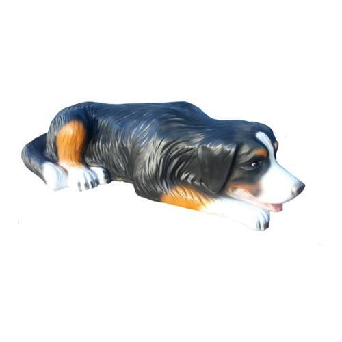 Decorative garden sculpture designed as lying dog figure 24x100cm sizes A455