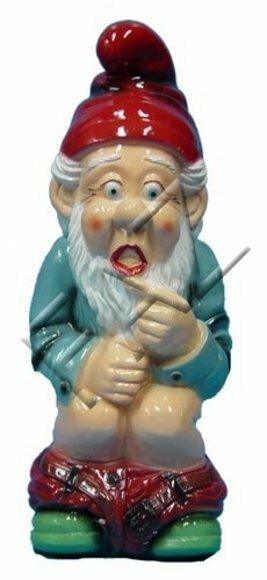 Decor figure designed as a shocking dwarf with a down pants 70cm