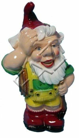 Decor garden figure designed as a colorful standing dwarf 36cm