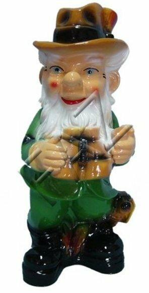 Decor figure designed as a garden dwarf with a binoculars 38cm