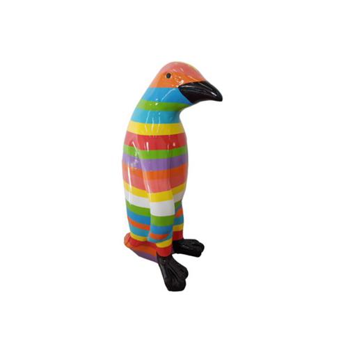 Multi-colored decorative sculpture of gloss penguin figure 90cm height