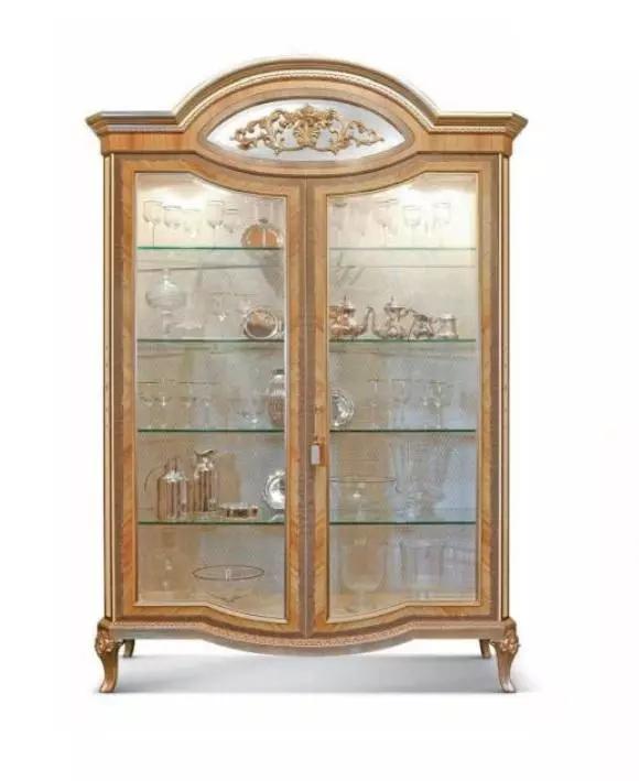 Display cabinet luxury cabinets wood living room furniture gold beige