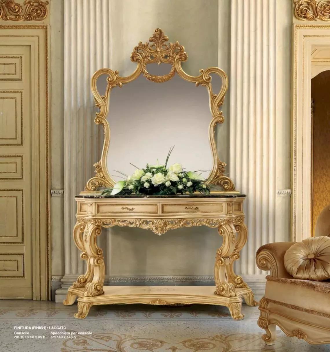 Set dressing table mirror console table set beige bedroom