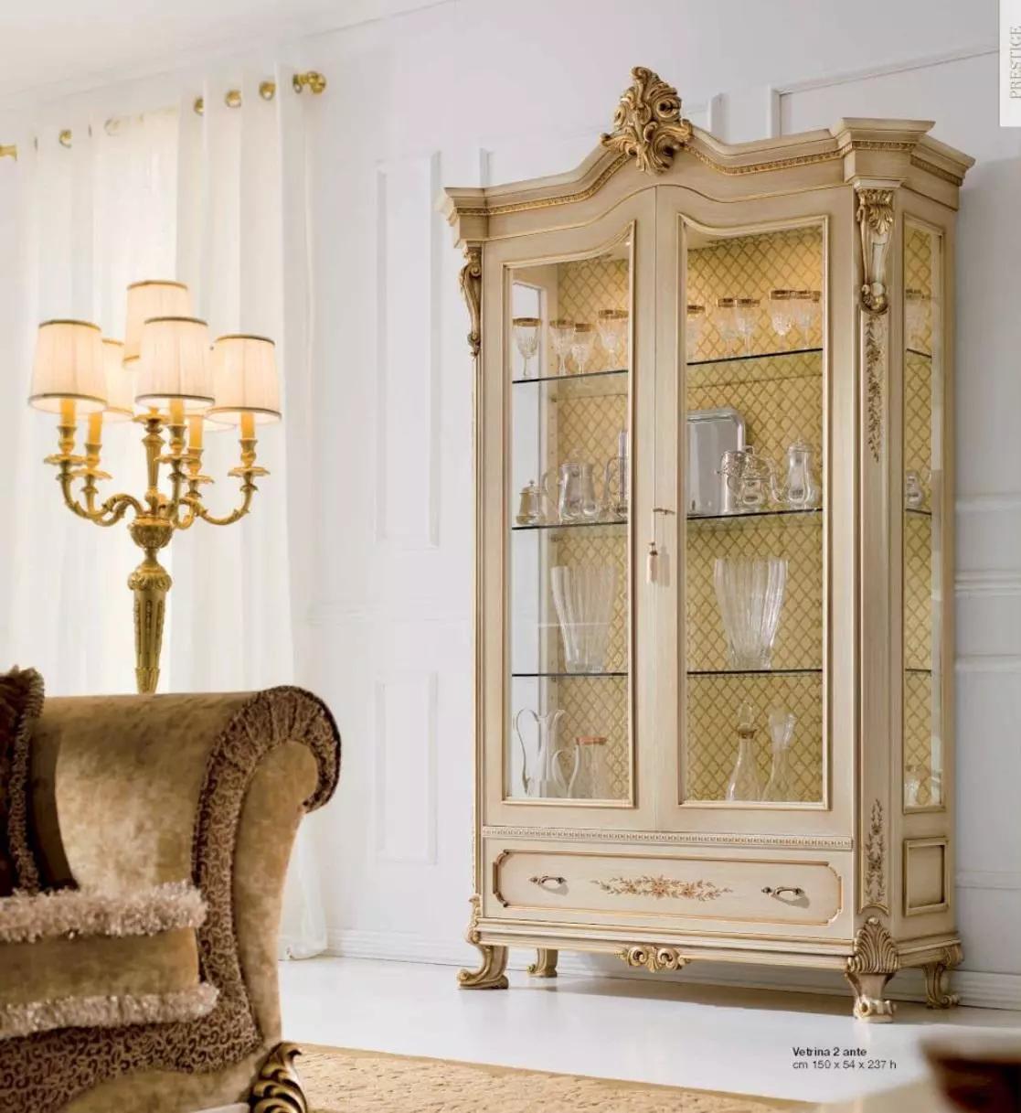 Display cabinet luxury cabinets wood living room cabinet baroque