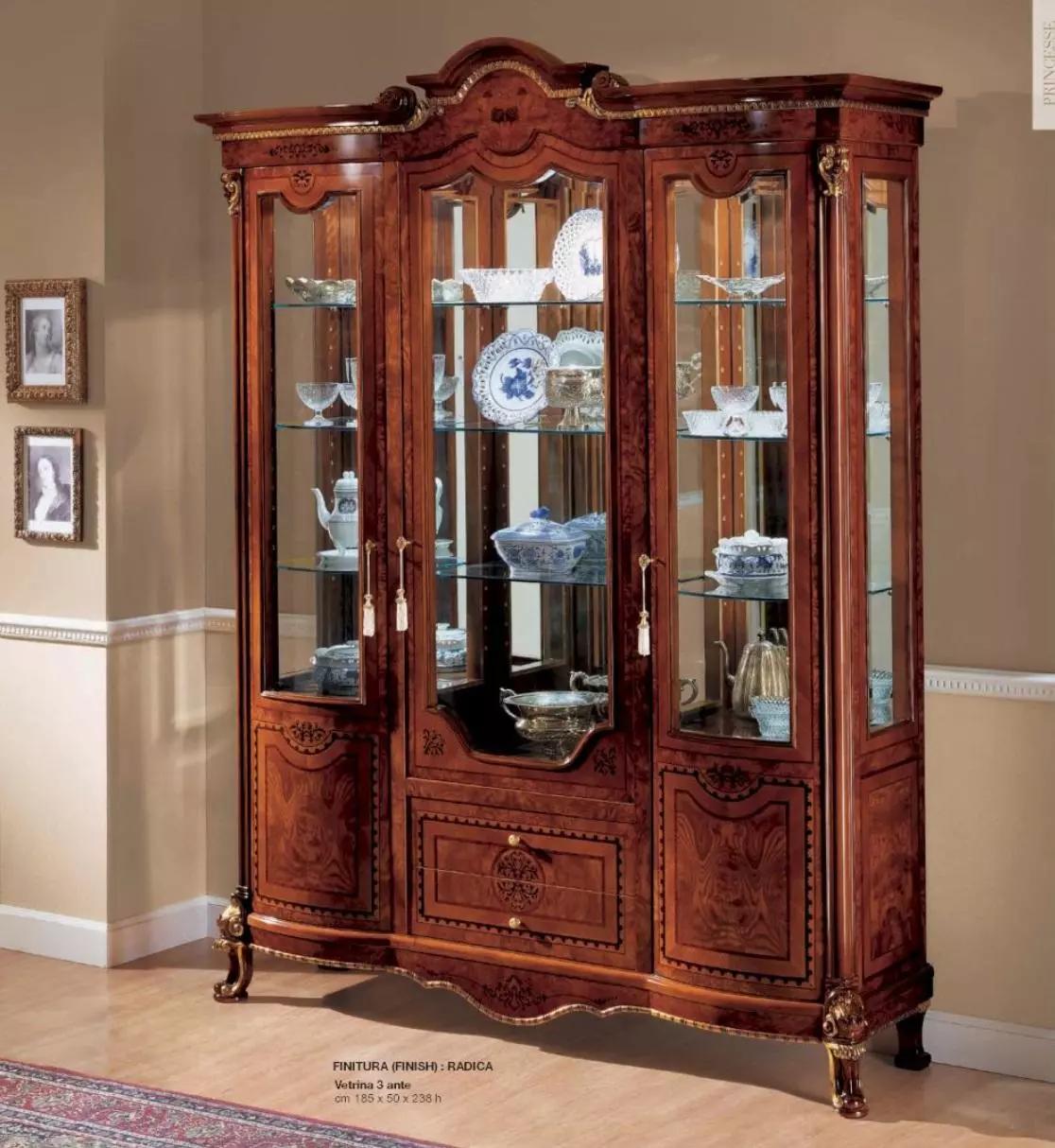 Display cabinet cabinets brown luxury cabinet glass wood living room