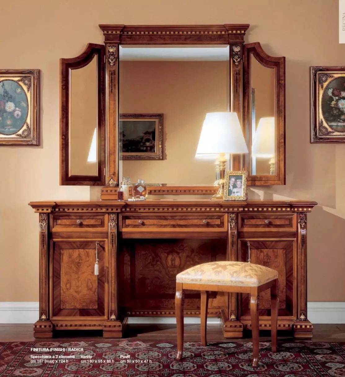 Dressing tables dressing table dresser mirror wood brown set bedroom