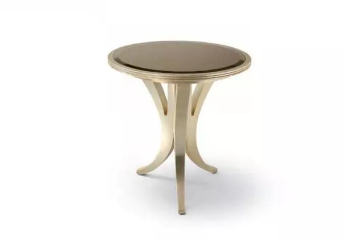 Side Table Round Wood Coffee Table Living Room Furniture Beige Tables