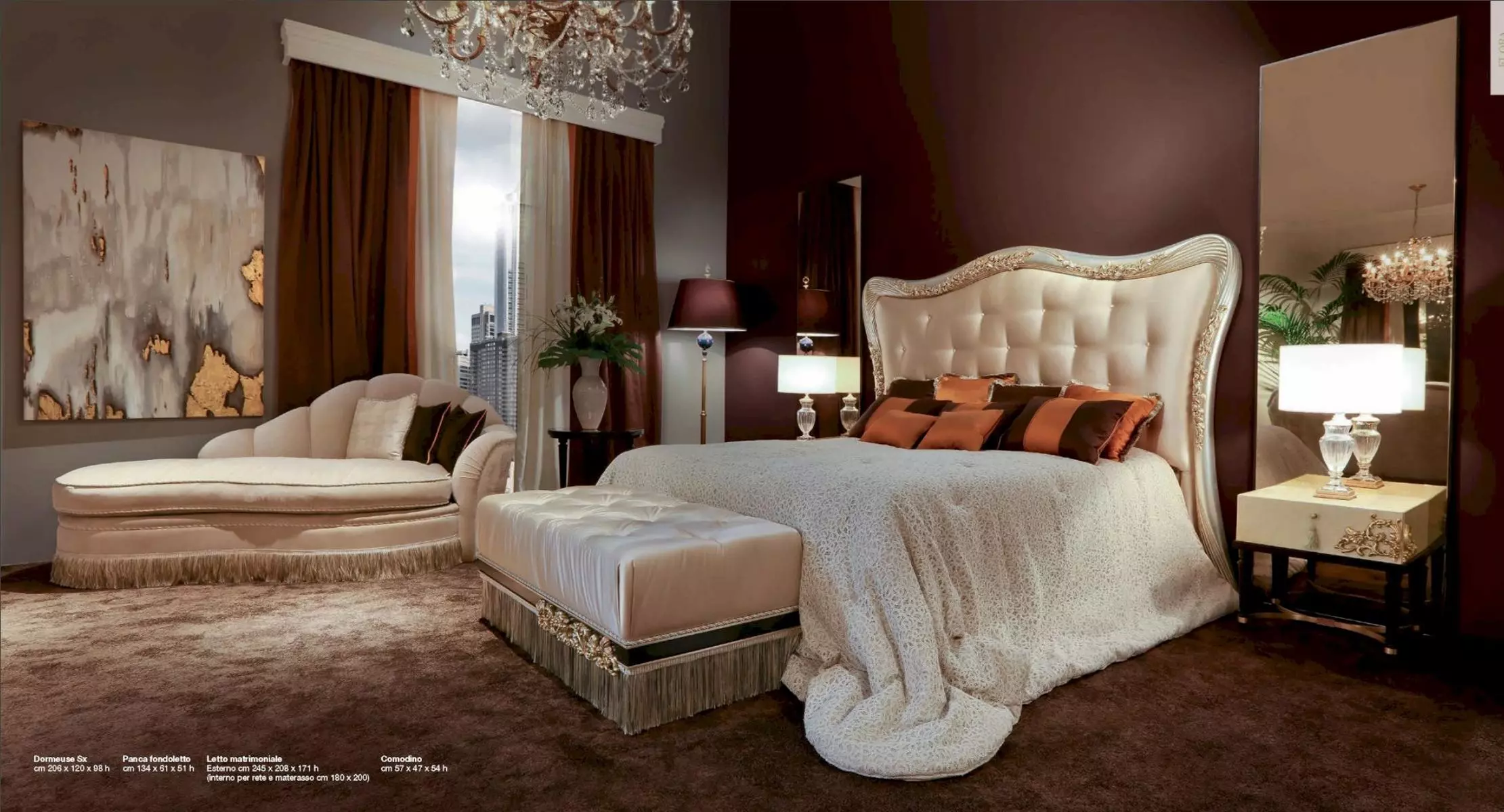Chesterfield stool ottoman furniture stool upholstery fabric beige luxury