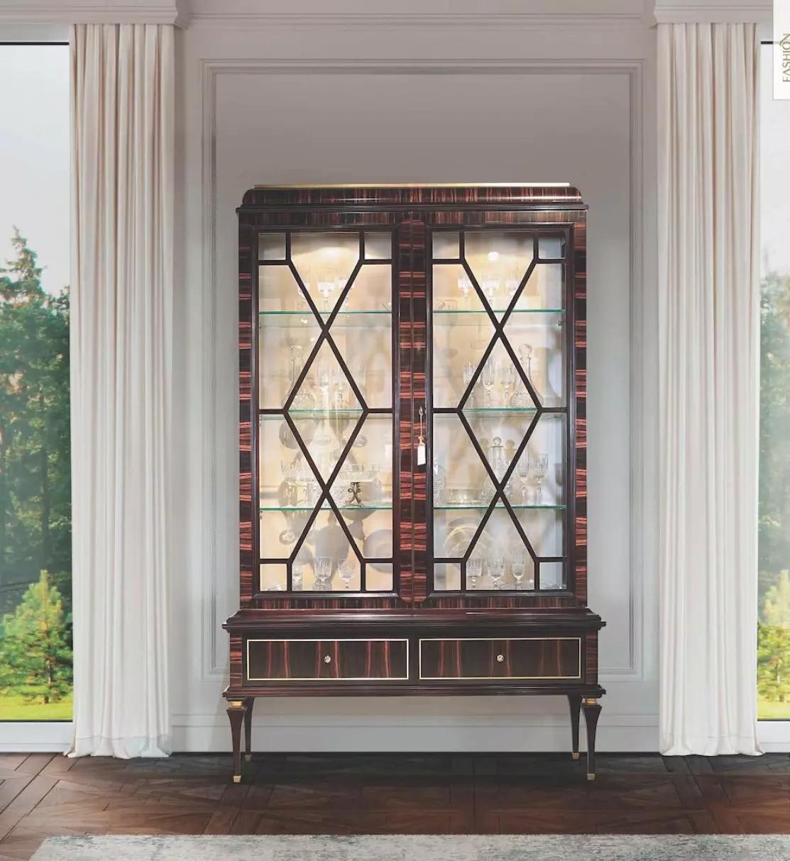 Display cabinet cabinets showcases luxury cabinet living room brown