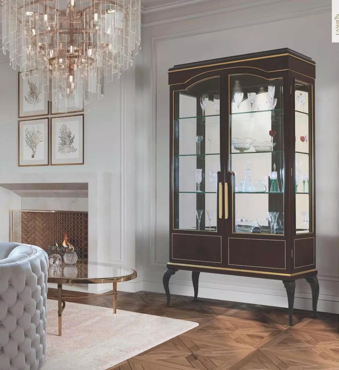 Luxury Display Cabinet Cabinets Showcases Brown Cabinet Living Room