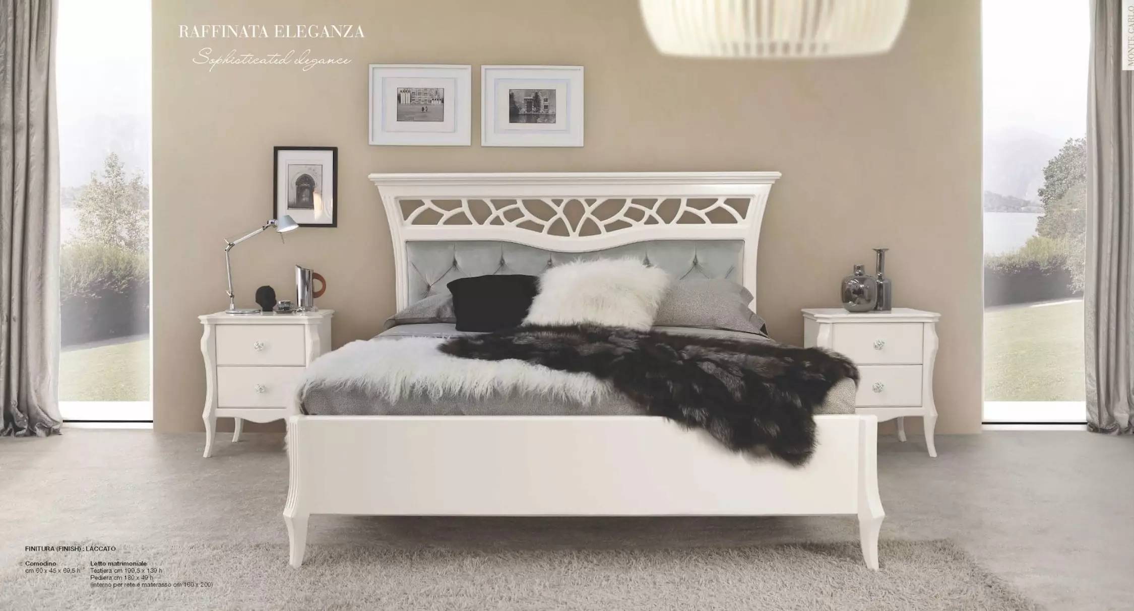 Bed double bed bed frames bedroom luxury white wood