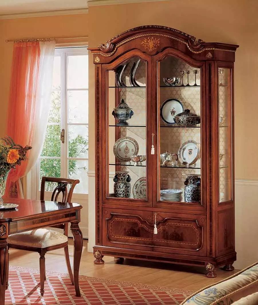 Display cabinet cabinets brown luxury cabinet living room glass wood