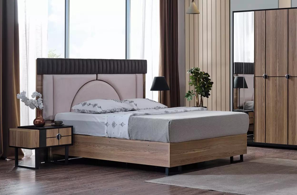 Bedroom set complete bed +2x bedside tables 3-piece modern set