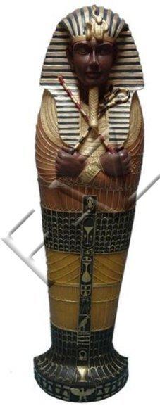 Ancient deco figure of a pharaoh sarcophagus in an original colors 117cm