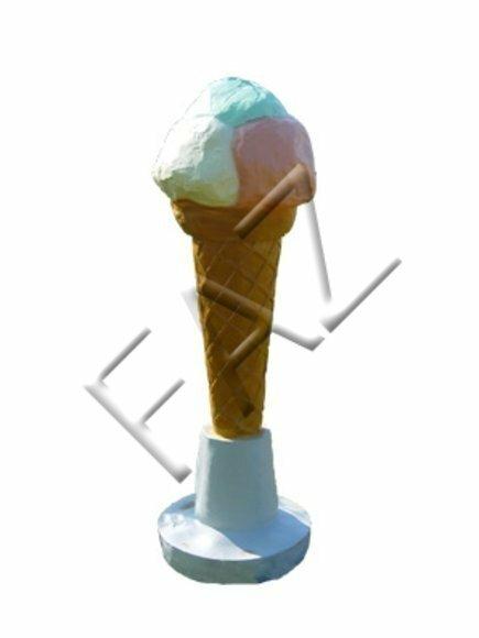 Decor figure designed as a colorful ice-cream bowls 134cm