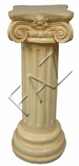 Beige colored decorative sculpture of a an antique greek ionic column 72cm