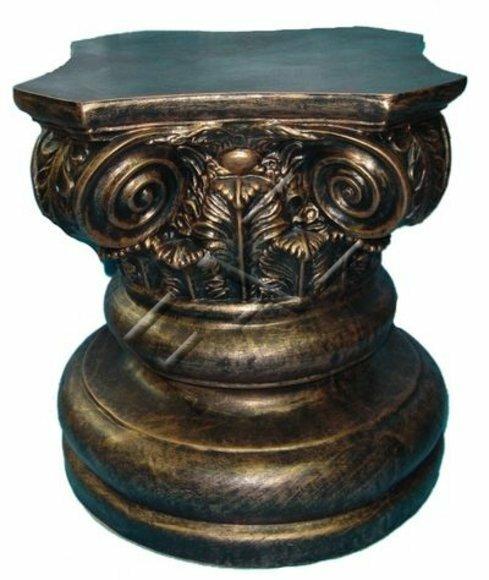 Decor bronze colored stand designed as a ionic greed column 49x49cm