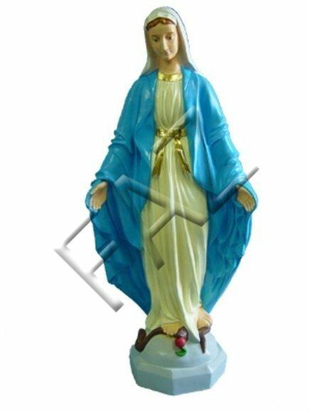 Decor colorful sculpture designed as a standing mother mary 111cm