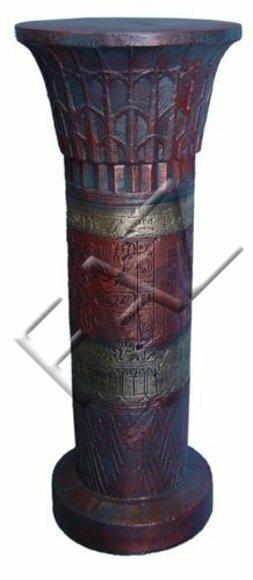 Ancient egyptian decor stand designed as a round column with hieroglyphs 89cm