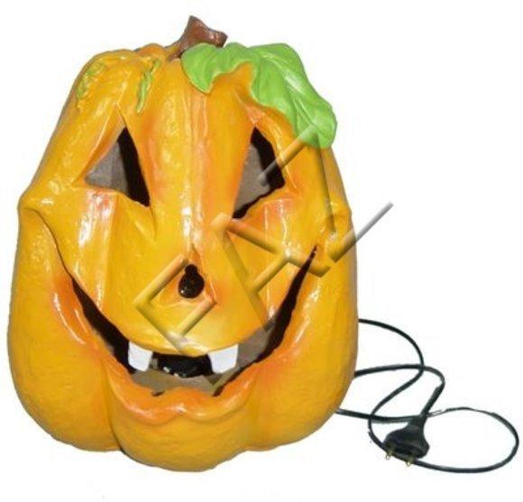 Decor lighting designed as a halloween rectangular orange pumpkin 34cm