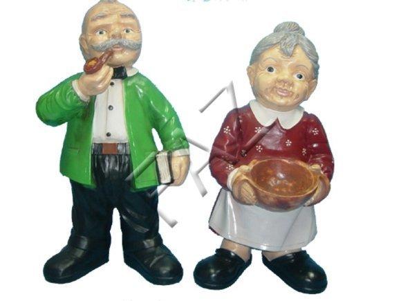 Design grandfather grandmother figure statue sculpture figures sculptures decoration garden