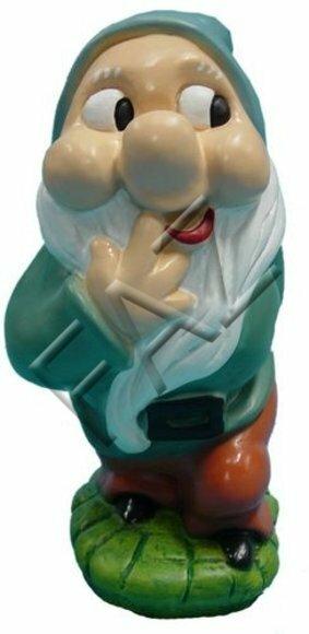 Decor colorful garden figure designed as a curious standing dwarf 30cm