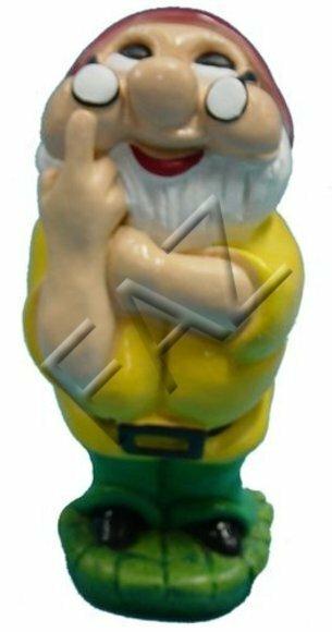 Decor garden figure designed as a colorful pensive dwarf 30cm