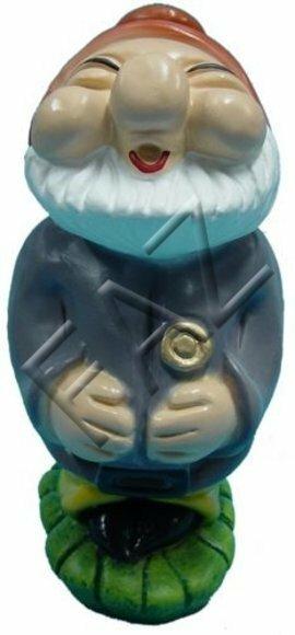 Garden decor figure designed as a colorful happy dwarf 30cm