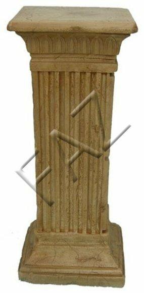 Decor figure designed as a sand colored antique greek column with natural obsolescence imitation 102cm