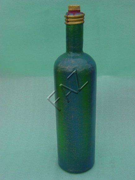 Decor figure designed as a natural dark green colored wine bottle 62