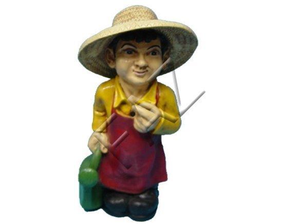 Decorative sculpture designed as a gardener boy with a water can 69cm